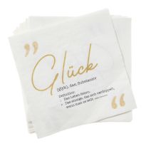 Serviette Glück/gold, 20 Stück