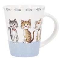 Becher Tier, Katzen/blau, 350 ml