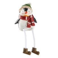 Kantenhocker Pinguin, Schal/rot, 9 cm