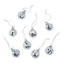 8er Set Discokugel, silber, 3 cm