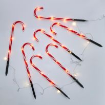 LED-Zuckerstange-Gartenstecker-Set