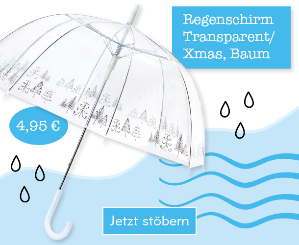 Regenschirm Transparent/Xmas, Tannenbäume