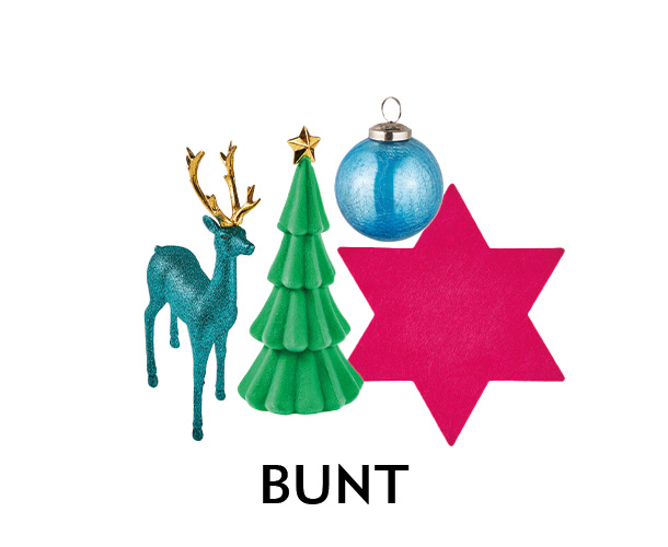 Bunte Weihnachtsdeko